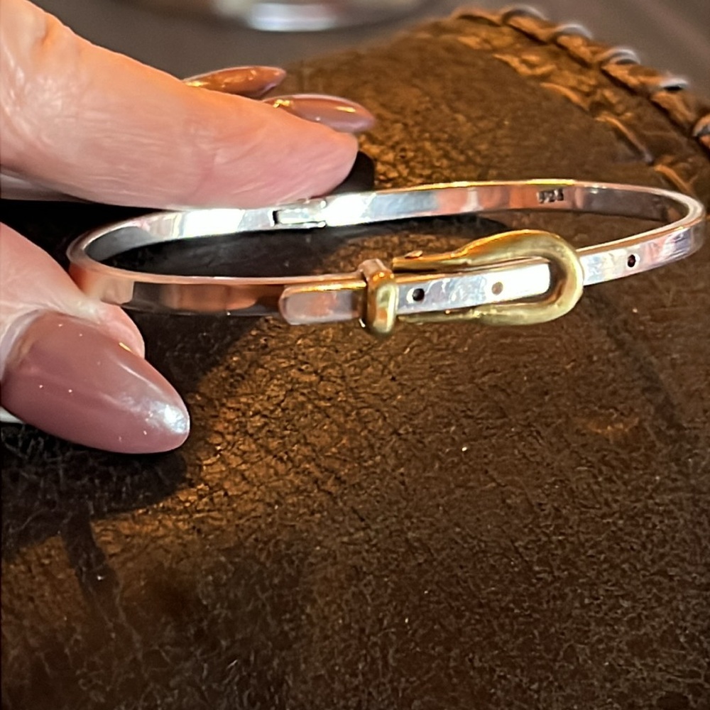 925 buckle bangle Two-Tone Bracelet 6 /8 inch